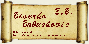 Biserko Babušković vizit kartica